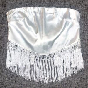 Forever 21 womens small white tassel tube top